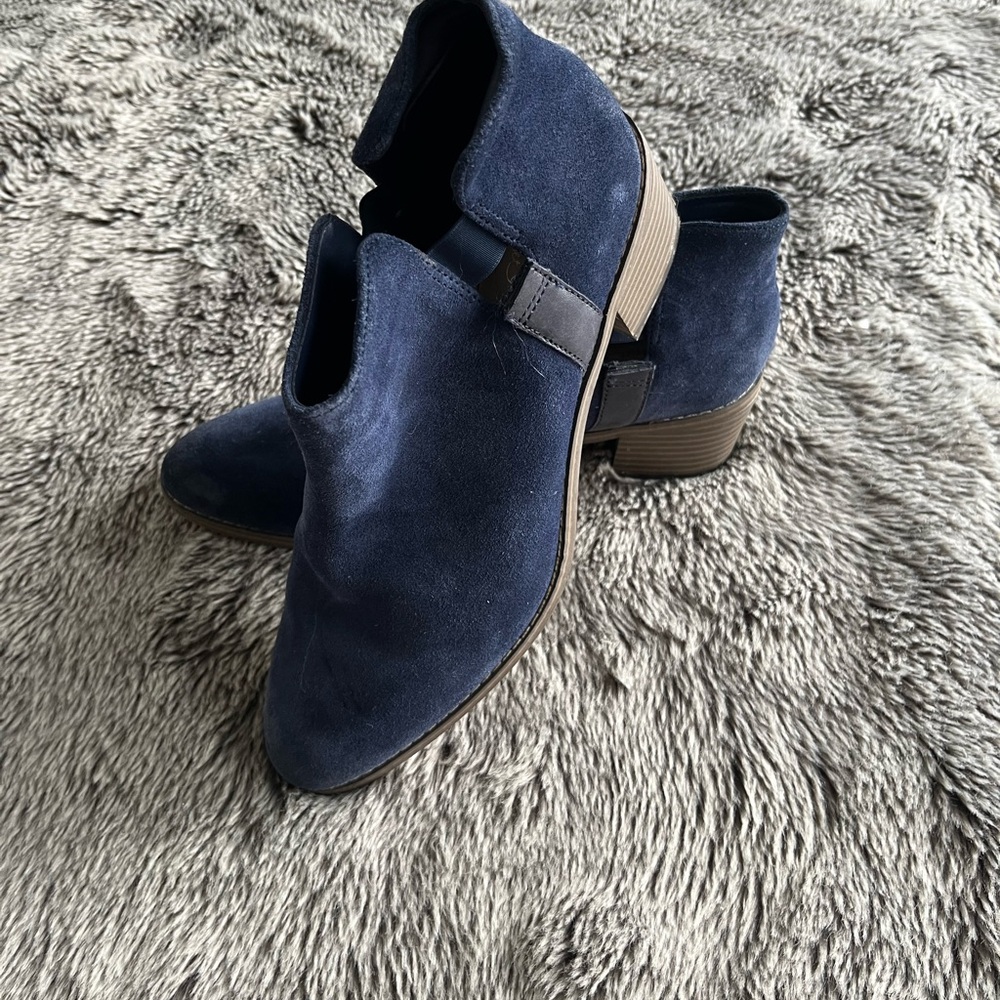 Clark’s Blue Suede Ankle Boots